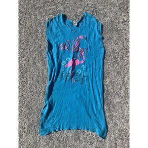 Ocean Paradise 90s Sleep Pajama Shirt One Size Ocean Beach Pink Flamingo Y2K